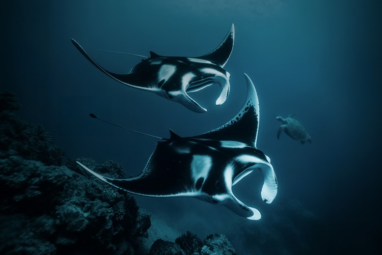 Into the blue after sunset: a new manta experience at Sun Siyam Olhuveli